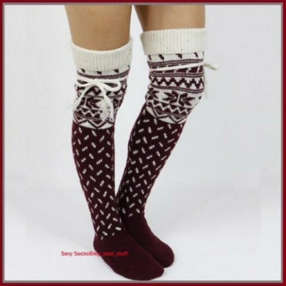 NEW Long Knit Knee High Boot Socks - Picture 2 of 3